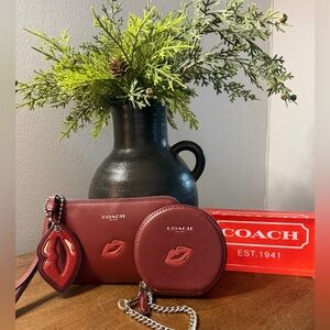 Coach X Tom Wesselmann Lips Wristlet, Coin Case & Bag Charm